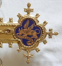 Brass Gothic Processional Crucifix